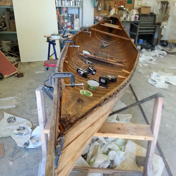 Wooden-boat-gunwale-repair - Johnny's Boat Shop